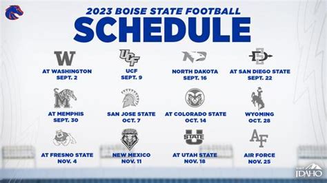 Boise State Fall 2023 Calendar